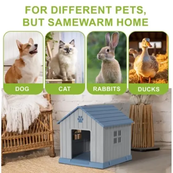 Dolonm pointed roof doghouse, made of PP material, waterproof and UV-resistant, with 2 ventilation Windows image {6}