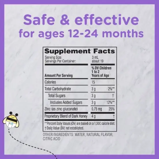 Zarbee's Baby Cough Syrup + Immune with Honey & Zinc - Natural Cherry Flavor - 2 fl oz image {5}