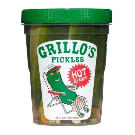 Grillo's Pickles Hot Dill Pickle Spears - 32 fl oz image {8}