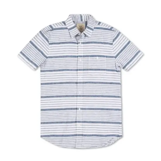 Hope & Henry Mens' Short Sleeve Linen Button Down Shirt image {2}