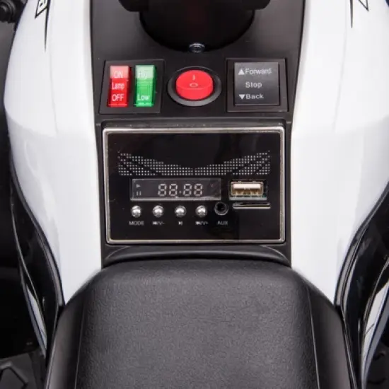 12V Ride On Toy ATV, Battery Powered 4 Wheeler Quad Car, Electric ATV with Remote Control, Music, Horn, Monitor Display, LED Lights for Toddlers 3+ image {4}