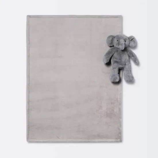 Plush Blanket with Soft Toy - Cloud Island&trade; Gray Elephant image {2}
