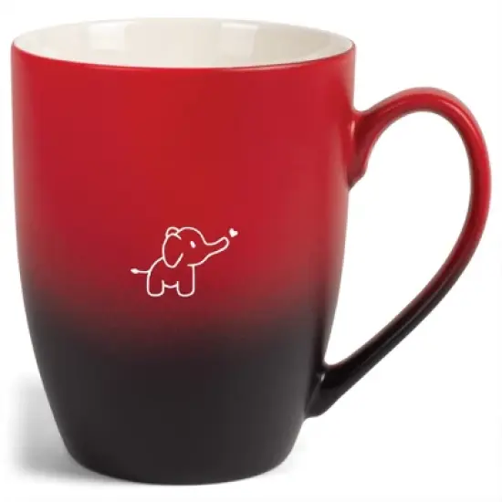 Elanze Designs 12 Ounce Ceramic Decorative Laser Engraved Giftable Novelty Tea Coffee Cup Mug Red and Black Baby Elephant Heart image {4}