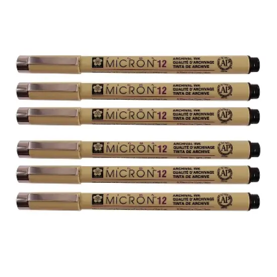 Sakura Pigma Micron Pen  Fineliner Black Ink 6/Pack (SAKXSDK1249-6) image {5}