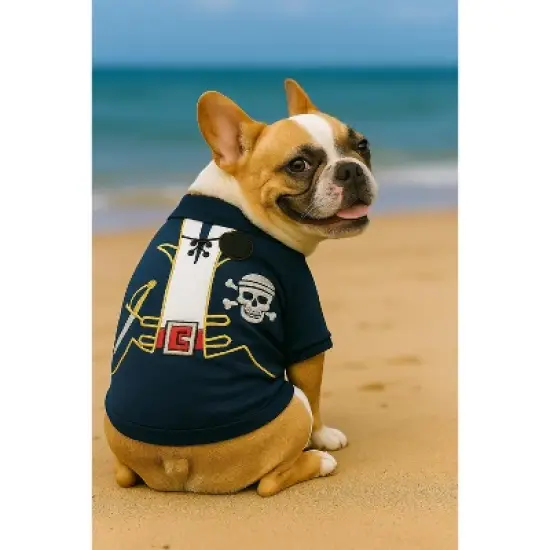 Parisian Pet 'Captain Spawrrow' Halloween Costume for Dogs & Cats &ndash; Fun Pirate Dog Costume, Pet Halloween Outfit, Red and Navy image {4}