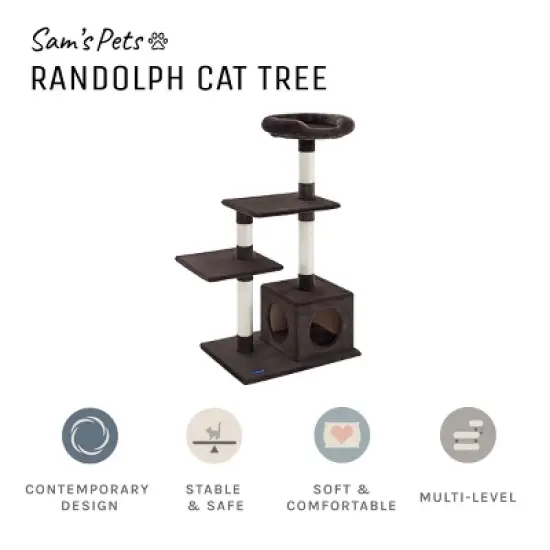 Sam's Pets Randolph 43" Brown Cat Tree image {6}