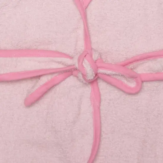 Everyday Kids Hooded Bath Robe for Girls &ndash; 3D Pink Princess with Crown, Soft Terry Cloth, Absorbent Toddler Robe, Baby Bath Essential Size 0-9 Months image {1}