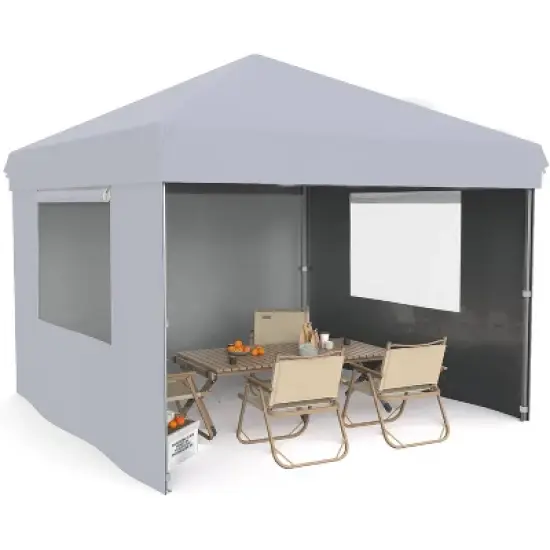 GustoWave 10x10 Ft Pop Up Canopy with 4 Sidewalls for Deck, Garden image {8}