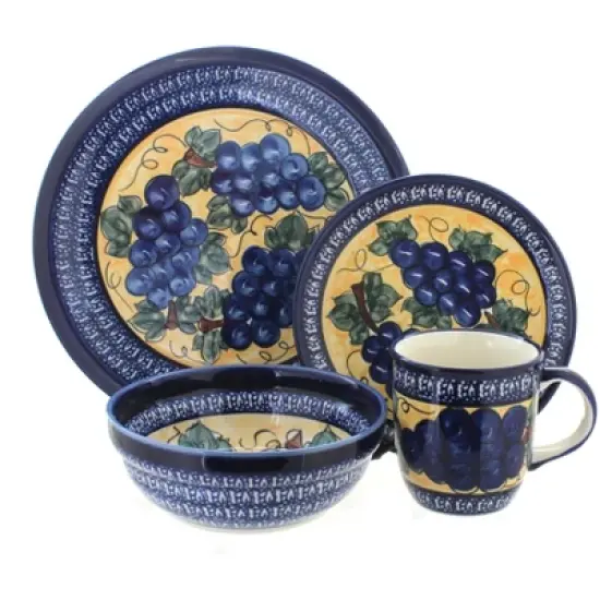Blue Rose Polish Pottery Zaklady Dinnerware (16 PC) image {9}