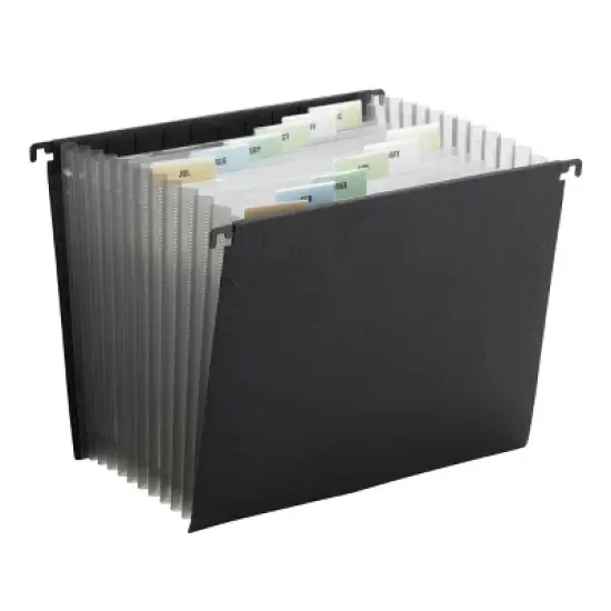 Smead Poly Hanging Expanding File, 12 Dividers, Letter Size, Black (65125) image {2}