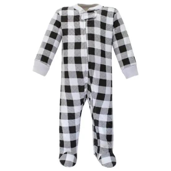 Hudson Baby Infant Boy Premium Quilted Zipper Sleep and Play, Bear Gray Black image {3}