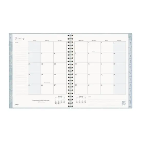 Morris & Co. by Blue Sky 8.5"x11" 2026&nbsp;Weekly/Monthly Wirebound Planner Hardcover Solid Dearle Blue image {4}