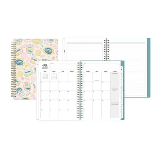 Blue Sky 5.875"x8.625" 2025-2026 Weekly/Monthly Wirebound Planner Clear Cover Tinned Light Multi image {3}