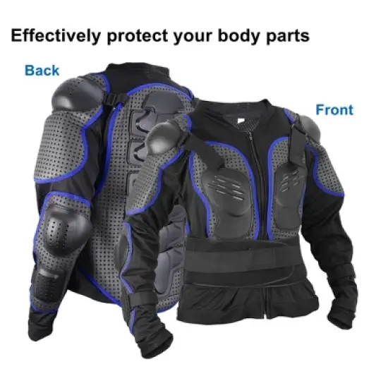 Unique Bargains Dirt Bike Motorcycle Riding Protective Full Body Armor Thorax Back Backbone Protector for Off-Road Cycling Blue Size L image {3}