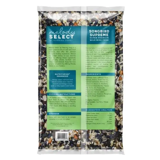 Melody Select 4lb Songbird Supreme Wild Bird Food: Nut & Fruit Blend, Attracts Variety of Birds, USA Made image {1}