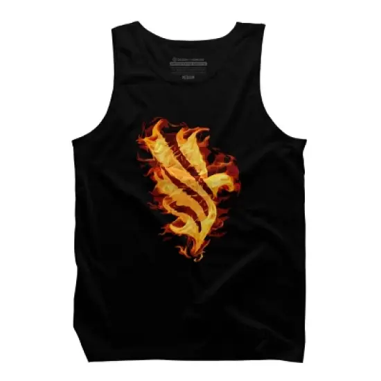 Men's Design By Humans Artistic Fire Eagle Emblem By hkartist Tank Top image {2}