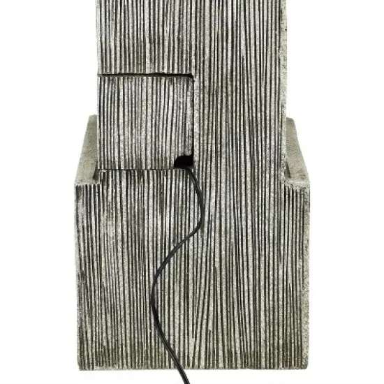 Sunnydaze 35"H Electric Polyresin Modern Artistry Column Outdoor Water Fountain with LED Lights image {7}