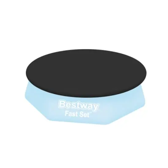 Bestway Flowclear Fast Set Round PVC Swimming Pool Debris Cover (Pool Not Included) with Rope and Drain Holes, Blue image {6}