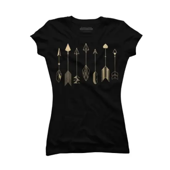 Junior's Design By Humans Be Brave Little Arrow (gold) By staceyroman T-Shirt image {3}