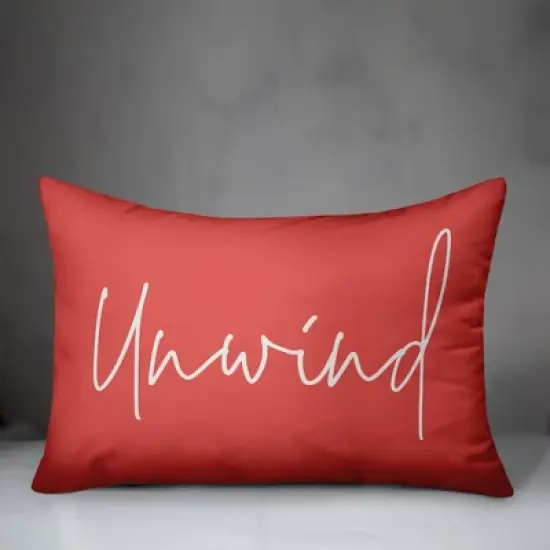 Creative Products Unwind Script Coral 14x20 Indoor / Outdoor Pillow image {1}