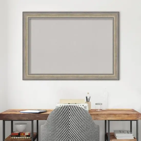 41"x29" Wood Frame Gray Cork Board Fleur Champagne Silver - Amanti Art image {8}
