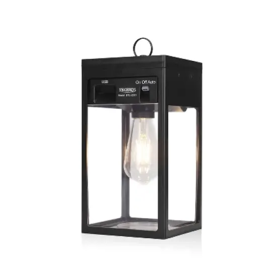 Techko Maid Solar Portable Edison Bulb Outdoor Lantern Matte Black image {11}