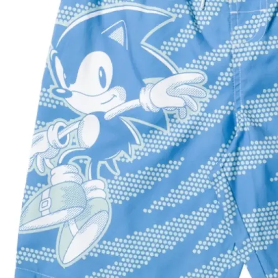 SEGA Sonic the Hedgehog Knuckles Tails Pullover Rash Guard and Swim Trunks Outfit Set Little Kid to Big Kid image {4}