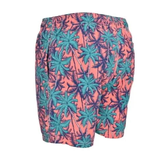 Burnside Men's Swim Suits Quick Dry 5" Inseam | Coral Palm Tree X-Large image {3}