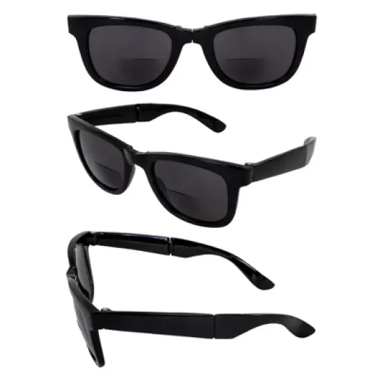 3 Pairs of Global Vision Eyewear Foldable Bifocal Reading Glasses with +2.0,+2.5,+3.0 Bifocal Smoke, Smoke, Smoke Lenses image {7}