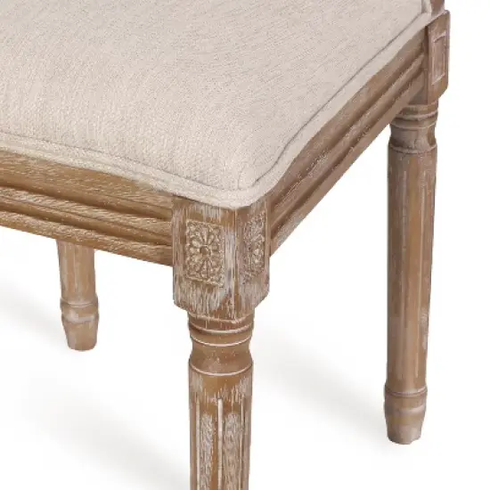 Christopher Knight Home  Brownell French Country Wood and Cane Upholstered Dining Chairs (Set of 6) image {8}