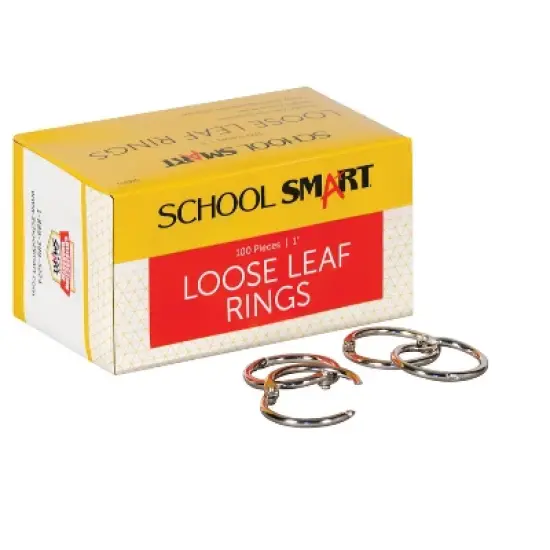 School Smart Loose Leaf Rings, 1 Inch, Nickel Plated Steel, Pack of 100 image {6}
