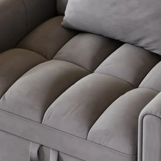 38.2inch foldable large-size sofa bed, modern Polyester single sofa, sofa bed with adjustable backrest, 3 positions and pillows, suitable image {5}