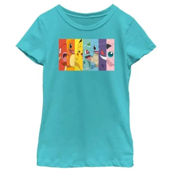 Girl's Pokemon Character Box-up Rainbow T-Shirt image {7}