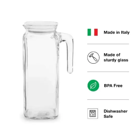 Bormioli Rocco Frigoverre Classic Jug 33.75 oz - with White Lid - Set of 2 image {3}