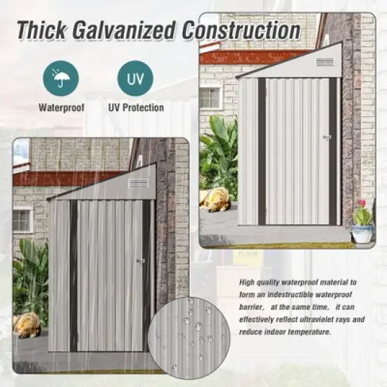 Gulches solid structural two-color storage shed, single hinge door, good ventilation, surface with protective film for various scenarios image {6}