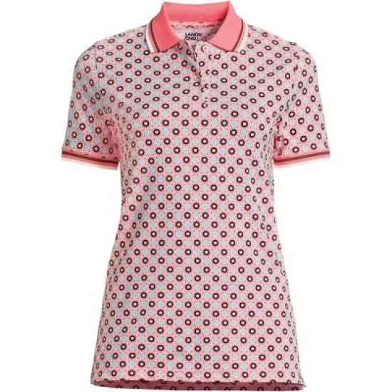 Lands' End Women's Tall Mesh Cotton Short Sleeve Polo Shirt image {9}