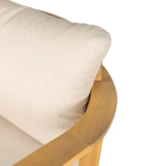 Christopher Knight Home Orrin Outdoor Tub Design Acacia Wood Club Chair with Open Slat Back, Beige/Light Teak image {7}