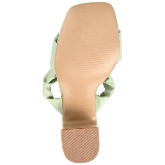 Journee Collection Womens Zoee Open Square Toe Block Heel Sandals Green 7 image {4}