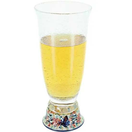 Blue Rose Polish Pottery P002 Manufaktura Beer Glass image {2}