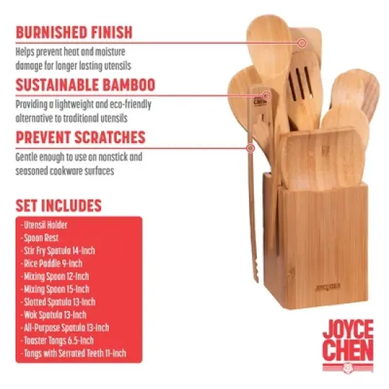 Joyce Chen 11 Piece Burnished Bamboo Utensil Set image {6}