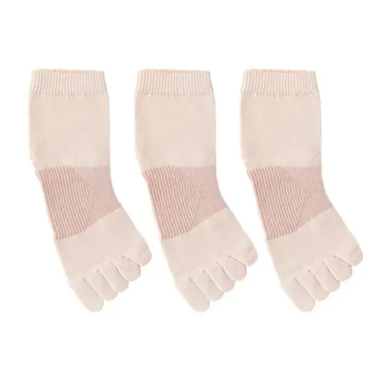 Anna-Kaci 3-Pack Women's Pure Cotton Five-Toe Socks with Antibacterial Breathable Design image {1}