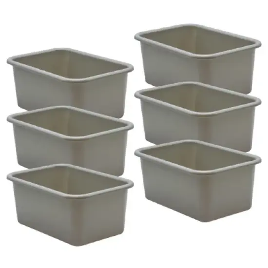 Teacher Created Resources&reg; Gray Small Plastic Storage Bin, Pack of 6 image {3}