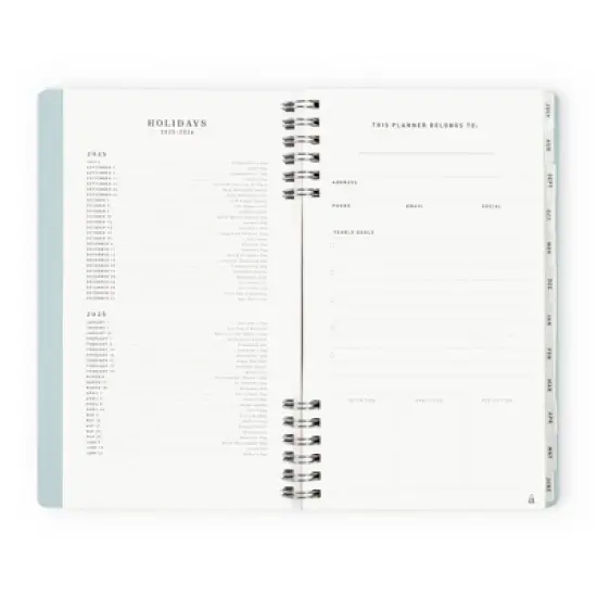 Altitude Supplies 5"x8" Weekly and Monthly Planner, July 2025 to June 2026, Seafoam Blue Arch image {4}
