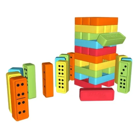 Waloo Sports Jumbo Reversible Tumbling Tower & Dominoes - 30pc Set image {1}