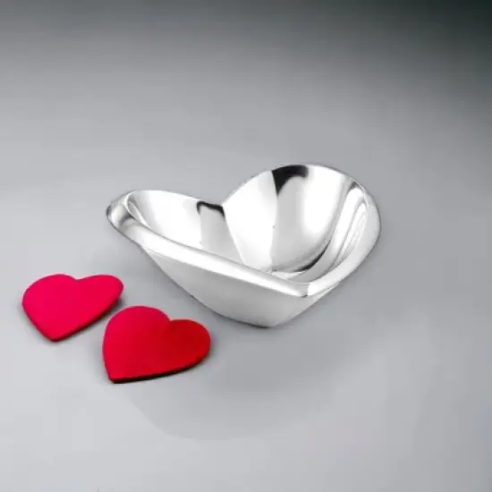 Nambe Amore Mini Alloy Heart Bowl, Silver,4.5" L x 3" H image {2}