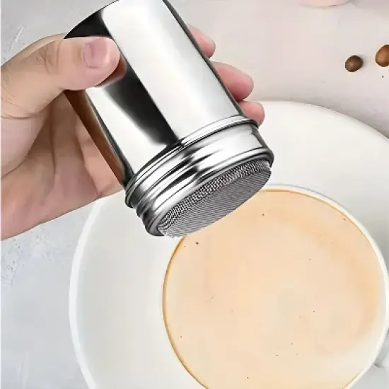 Kitcheniva Stainless Steel Powdered Sugar Cinnamon Can Shaker Duster with Fine Mesh Lid image {3}