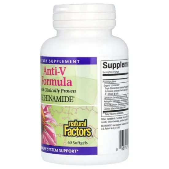 Natural Factors Anti-V Formula, with Clinically Proven Echinamide, 60 Softgels image {2}