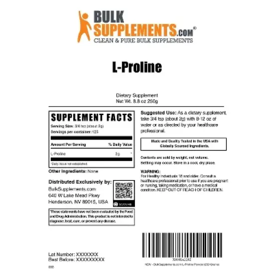 BulkSupplements L-Proline Powder image {5}