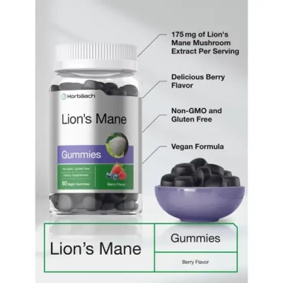 Horb&auml;ach Lion's Mane Supplement | 60 Vegan Gummies image {3}