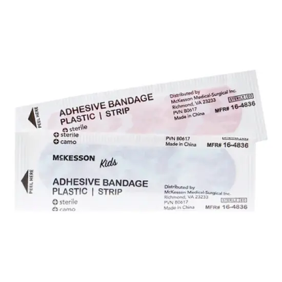 McKesson Kids Adhesive Strip Bandages, Camo Design, 100 Count, 1 Pack image {1}